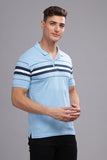 Adro Men'S Solid Regular Fit Polo Shirt (Pnop24-L1-Sknbwh_Sky Blue