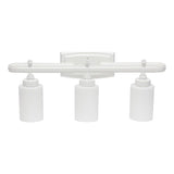 All The Rages Essentix 3-Light Metal Vanity Fixture With Opaque Shade In White