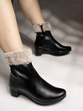 Shoetopia Women'S Flat Boots,Black,7,B0BSC4LH6N