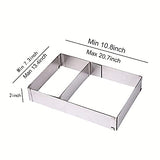 10 Reach 20 Inch Rectangular Stainless Steel Adjustable Flexible Scalable Mousse Cake Mould Cake Tiramisu Bread Pastry Baking Mo