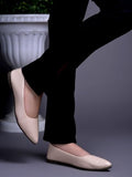 Shoetopia Women'S Creamtextured Bellies Stylish Pointed Toe Flats For Office Casual & Daily Eu40,Cream,7,B0DRJDF4DK