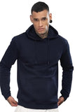 Adro Men'S Cotton Neck Hooded Sweatshirt (H24-M-Pln-Nb-2Xl_Navy Blue)
