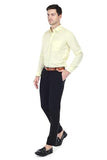 Xjarvis Clifton Men'S Cotton Blend Shirt | Formal Shirt With Pocket | Plain | Spread Collar & Full Sleeves | Summer - Regular Fit Pack Of 2 (Lemon/Blue L),Blue,Lemon,,B0D4778THJ