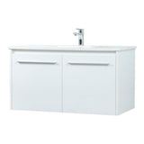 Elegant Decor Penn 36 Aluminum Alloy MDF Single Bathroom Vanity in White