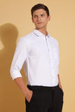 FYLTR Men's Slim Fit Shirt - Dobby Self Design | Full Sleeve | Functional Patch Pocket | White Formal Shirts for Men,Moonlit White-Checkm