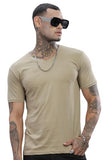 ADRO V-Neck T Shirt for Men 100% Cotton Vneck Tshirt is Ideal for Casual wear Workouts and Loungewear Adding a Stylish Touch.|VN24-PLN-BE-XL Beige,Beige