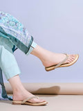 Shoetopia Embellished Rhinstone Strap Golden Flats For Women & Girls /Eu42,Golden,9,B0F9FMNJT9