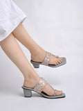Shoetopia Women'S Block Heel Sandal,Grey,6,B0CK7X27L6