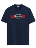 Adro Men'S Graphic Printed 100% Cotton T-Shirt - Regular Fit, Printed T-Shirts For Men (Rn24-Spt-Nb_Navy_L)