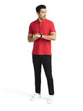 Xyxx Men'S Cotton Solid Relaxed Fit T-Shirt (Xy_Cr14_Polo Tshirt_1_Red