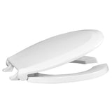 Centoco Toilet Seat Round, Open Front with Cover, Heavy Duty Commercial, Stainless Steel Hinge, Plastic, Made in the USA, 460STS