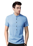 Eyebogler Mens Regular Fit Half Sleeve Cotton T-Shirt,Sky MelangeApparel,M