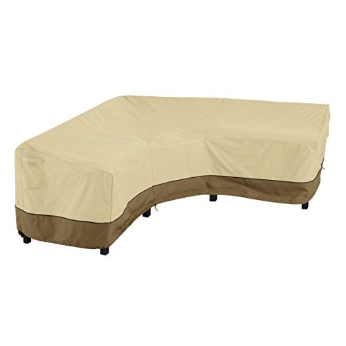 Classic Accessories 55-882-011501-Rt Veranda Patio V-Shaped Sectional Sofa Cover, Large, Pebble/Bark/Earth