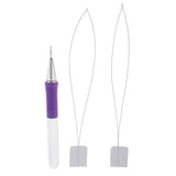 ATORSE 2X Embroidery Stitching Punching Punch Needle with 2pcs Threader for Craft