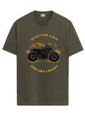 Adro Men'S Royal Bike Design Printed 100% Cotton T-Shirt - Regular Fit, Printed T-Shirts For Men (Rn24-Ryl-Ol_Olive_L)
