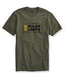 Adro No Rules No Limits Mens Printed T-Shirt (Rnr-M-Lim-Ol_Olive_2Xl)