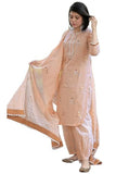 Anni Designer Women'S Rayon Blend Hand Block Printed Straight Kurta With Pant & Dupatta (Ragsri Peach-Vks02_M_Peach_Medium),Peach,M