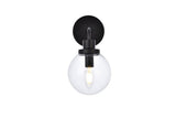 Living District Indoor Modern Home Decorative Bright Ceiling Hanson 1 Light Bath Sconce In Black With Clear Shade