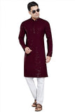 Divisive Men'S Sequince Embroidered Cotton Blend Only Kurta (Dkrt4_L_Burgundy)