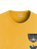 ADRO Tshirt for Men | Anime T Shirt for Men | 100% Cotton Tshirt | Graphic Printed T-Shirt | Chest Printed Tshirt | Spiderman Tshirt | T-Shirts| RN24-STICK-SPID-MU-S Mustard,Mustard