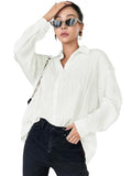 Leriya Fashion Oversized Shirt For Women | Shirt For Women Stylish Western | Long Shirt For Women (Large, White)