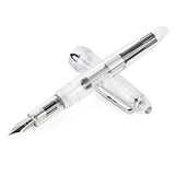 GOLD LEAF Jinhao 992 Transparent White Extra Fine Nib Fountain Pen With Converter