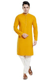 Divisive Men'S Sequince Embroidered Cotton Blend Only Slim Fit Kurta (Dkrt135_Xxxl_Yellow)
