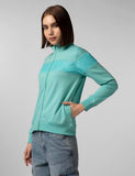 Fyltr Women'S Casual Stand Collar Jacket With Cut And Sew Panel - Full Zip Closure | Side Pockets | Rib Hem & Cuff | Casual Winterwear For Women,Tropical Teal,Tropical Teal,S