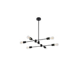 Living District Indoor Modern Home Decorative Bright Ceiling Xavier 6 Lights Pendant In Black