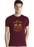Adro Florida Paradise Life Mens Printed T-Shirt (Xl, Maroon)