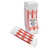 CoinTainer Currency Straps, Red, 500 in $5 Bills, 1000 Bands/Pack