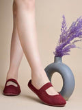 Shoetopia Comfortable Cozy & Chic Flat Cherry Mules For Women & Girls /Eu37,Cherry,4,B0F6TW99R2