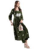Gosriki Women'S Rayon Blend Anarkali Printed Kurta With Pant (Anveshi Methi-Vks03-Gs_L_Green_Large),Green,,B0DJWFLRSF