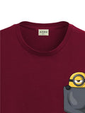 ADRO Tshirt for Men | Anime T Shirt for Men | 100% Cotton Tshirt | Graphic Printed T-Shirt | Chest Printed Tshirt | Minion Anime Tshirt | T-Shirts| RN24-STICK-PCMIN-MR-M Maroon,Maroon
