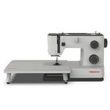 NECCHI Q132A Sewing Machine with Extension Table, Italian Designed, Stainless Steel Metal Bedplate, 32 Built-In Stitches, Access