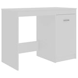 vidaXL Engineered Wood Desk in Scandinavian Style, White - Compact Size, with Integrated Storage Cabinet, Suitable for Office or