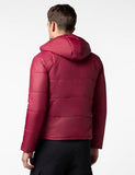 Fyltr Men'S Lightweight Winter Puffer Jacket With Stand Collar & Hood- Full Zipper | Side Pockets | Front Patch Pockets With Snap Button,Bordeaux Red,Bordeaux Red,2Xl