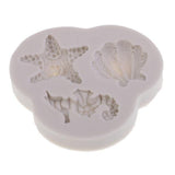 CALANDIS 4xSeahorses /Shells/Tarfish Liquid Silicone Molds for Fondant Cake Decorating | Resin Craft Molds & Supplies | Crafting