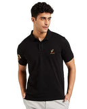 Eyebogler Regular Fit Mens Polo Neck Half Sleeve Soild Casual Tshirt Black,BlackApparel,XL