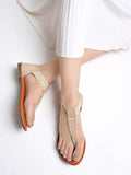 Shoetopia Women'S Ethnic Style T-Strap Sandals Cream Chevron Ankle Strap Flats For Casual & Festive Comfortable & Stylish Party Eu37,Cream,4,B0CJQ8QSPD