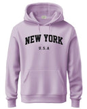 ADRO Hoodie for Men 320 GSM Soft Cotton Hoodies Long Lasting Prints New York Hoodie for Winter | Mens Hoodies | Sweatshirt for Men|H24-NEW-PU-XL Lavender,Lavender