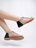 Shoetopia Women'S Ethnic Style T-Strap Sandals Black Chevron Ankle Strap Flats For Casual & Festive Comfortable & Stylish Party Eu38,Black,5,B0CKW8T73C