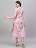 Anni Designer Women'S Cotton Blend Straight Printed Kurta With Pant (Buddi Pink_Xxl_Pink_Xx-Large),Pink,2XL,Cotton Blend,Buddi Pink_1382,Kurta