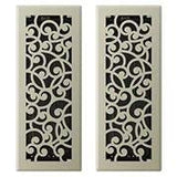 Imperial 4 x 12-Inch Wonderland Decorative Floor Register, 2-Pack, Satin Nickel