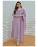 Gosriki Women'S Rayon Blend Embroidered Straight Kurta With Pant & Dupatta (Mohana Purple-Gs_Xl_Purple_X-Large),Purple,,B0DR1NXJT6