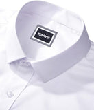 Xjarvis Clifton Men'S Regular Fit Cotton Blend Plain Shirt Full Sleeves Casual & Formal Summer Shirt With Pocket Design & Spread Collar Pack Of 3 (White S),White Pack of 3,,B0DNWG6RFZ