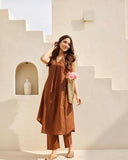 Fabnex Kurta Set For Women | Women Kurta | Women Kurta Sets Kurtis | Women Kurta Pant Set | Women Kurta Pant Set Women (K-112-Brown-M)