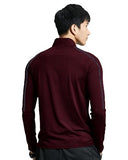 Eyebogler Men Polo Neck Solid Full Sleeve Regular Fit T-Shirt,Wine Melange Night OApparel,L