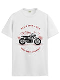 Adro Men'S Royal Bike Design Printed 100% Cotton T-Shirt - Regular Fit, Printed T-Shirts For Men (Rn24-Ryl-Wh_White_Xl)