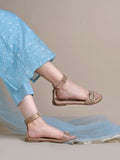 Shoetopia Chic & Comfy Ankle Strap Copper Flat Sandals For Everyday Elegance For Women & Girls /Eu37,Copper,4,B0FF3G6Q6N